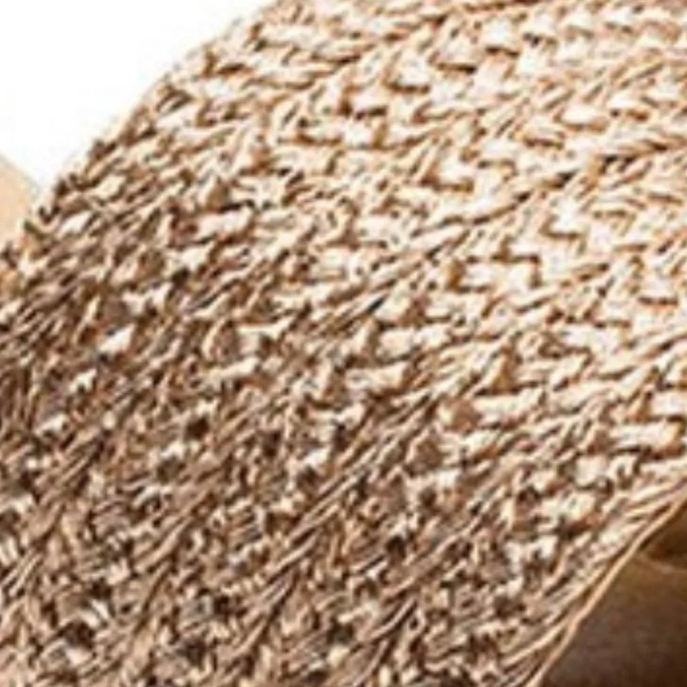 Rose Gold Espadrille Slide Wedge Platform Sandals - Picture 6 of 6